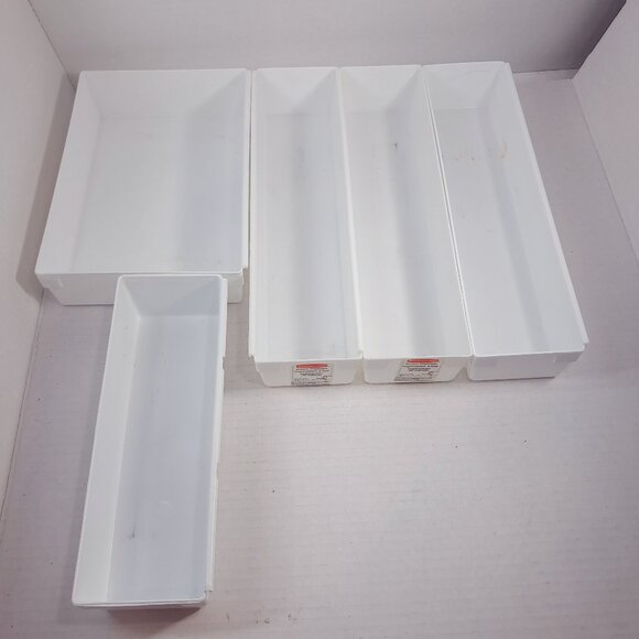 Rubbermaid Other - Rubbermaid Drawer Organizer set 5 white 2912 2915 2916 plastic bins containers